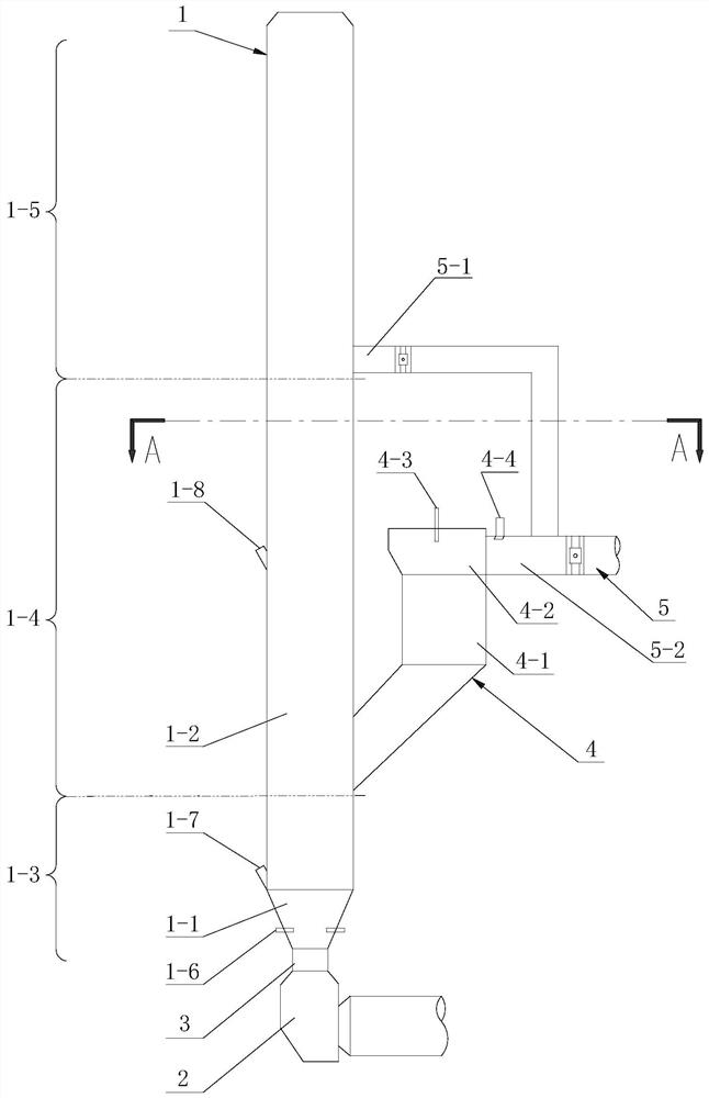 Gradient combustion self-denitration system of calciner with external combustion chamber