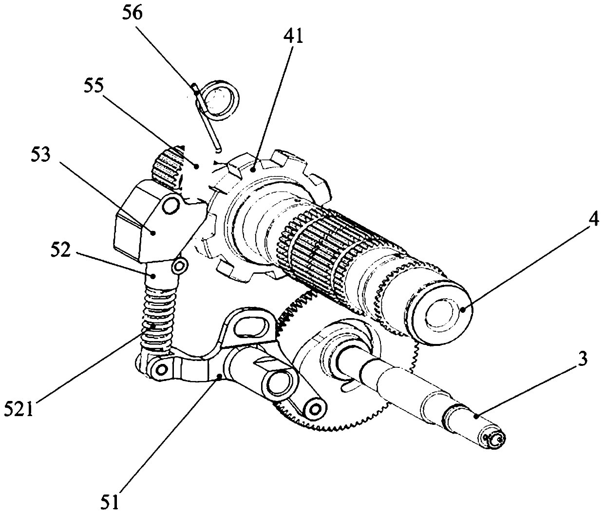 Transmission gear switching assembly, transmission and automobile