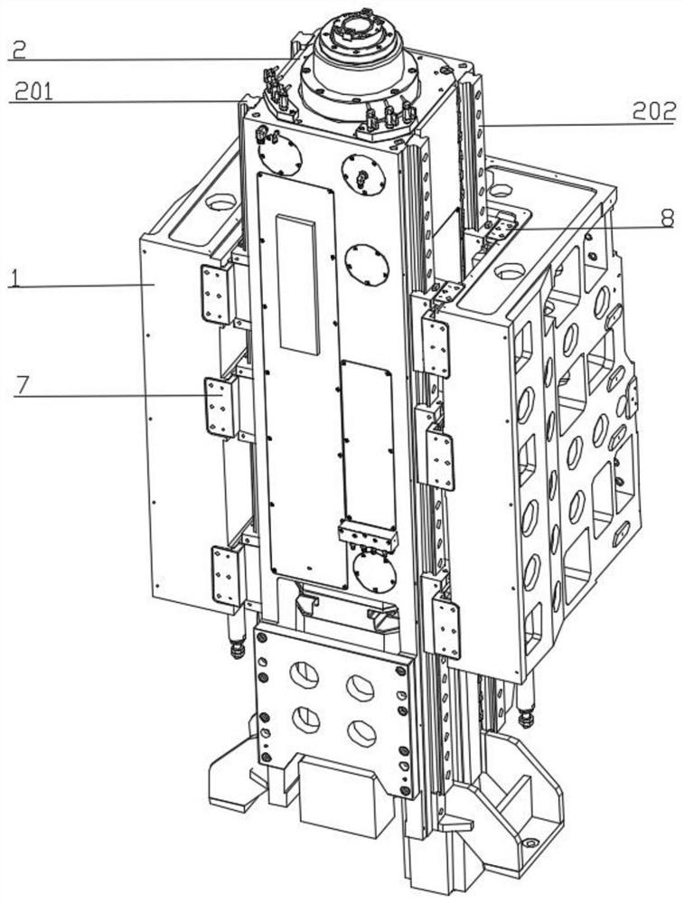 Stable structure of surrounding type sliding seat and square ram and mounting method of stable structure