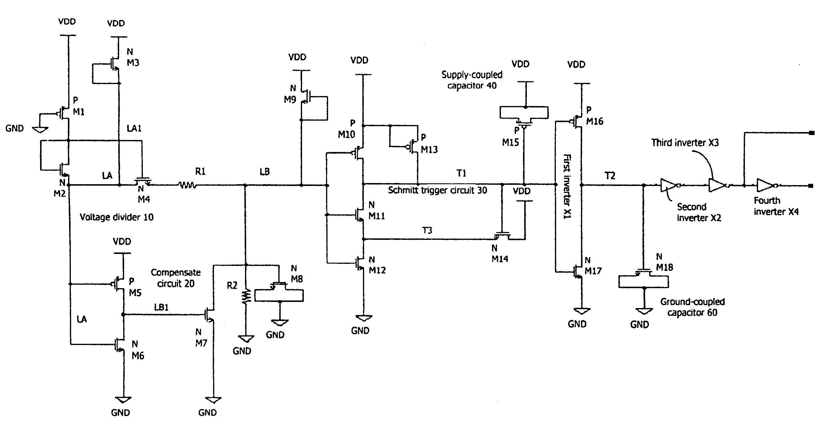 Power-on reset circuit with supply voltage and temperature immunity, ultra-low DC leakage current, and fast power crash reaction