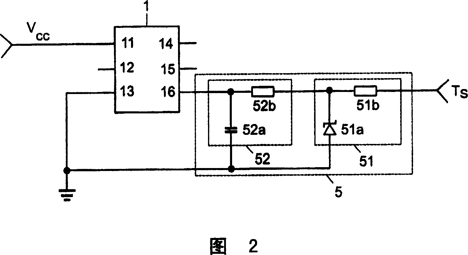 Circuit for limiting the input voltage on a pin of an integrated circuit