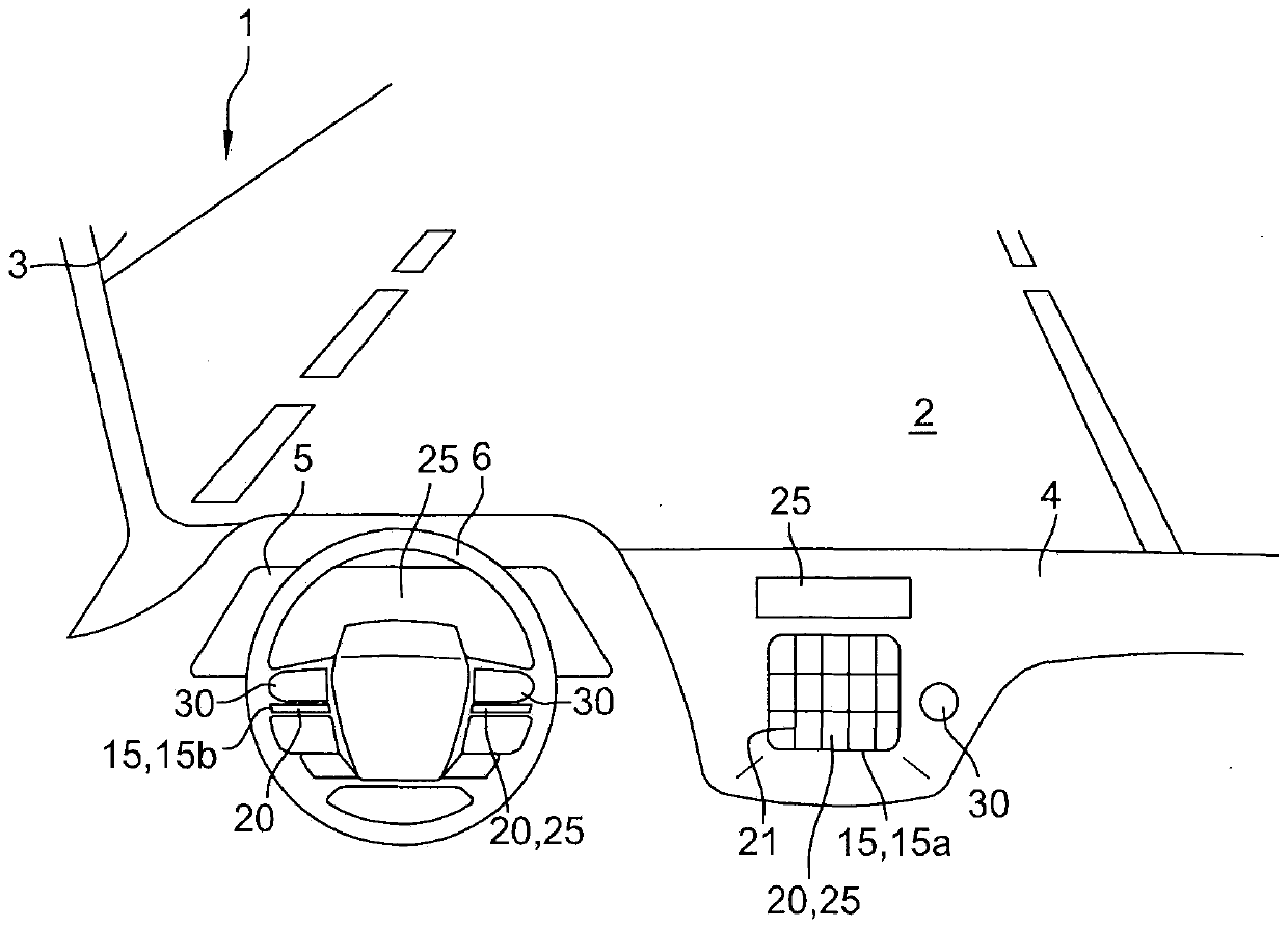 A control panel for a vehicle