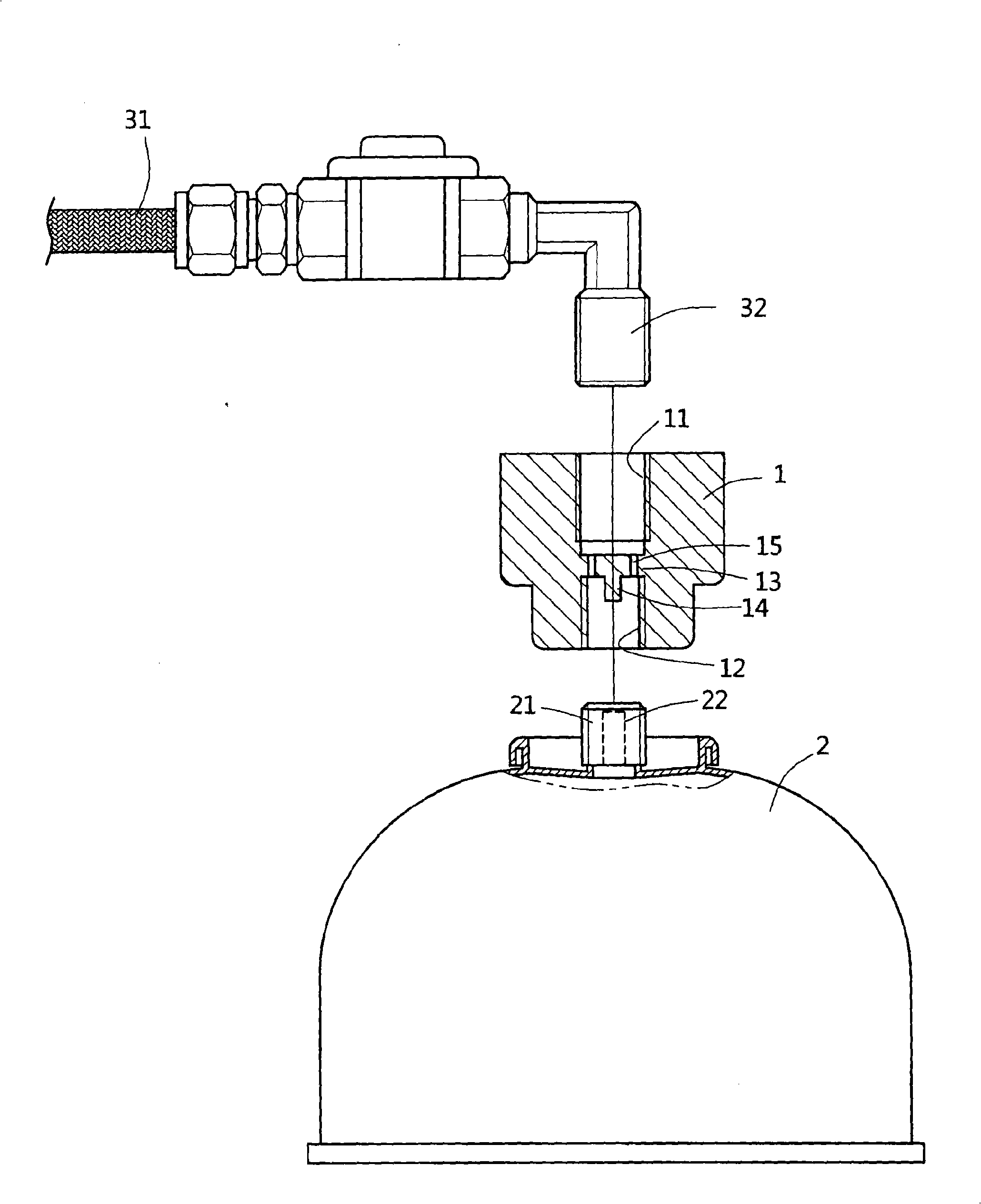 Gas tank gas supply safety device