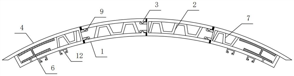 Railway vehicle round top plate structure