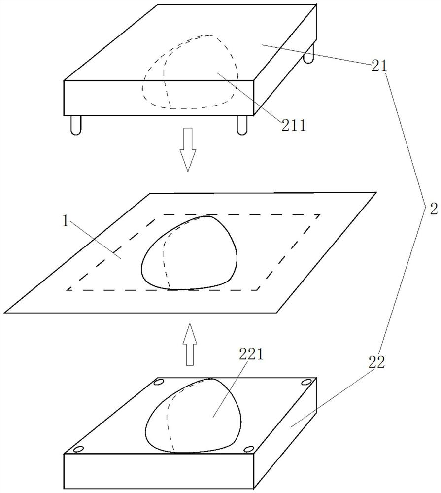 Crotch hot mold pressing process of men's underpants and men's underpants