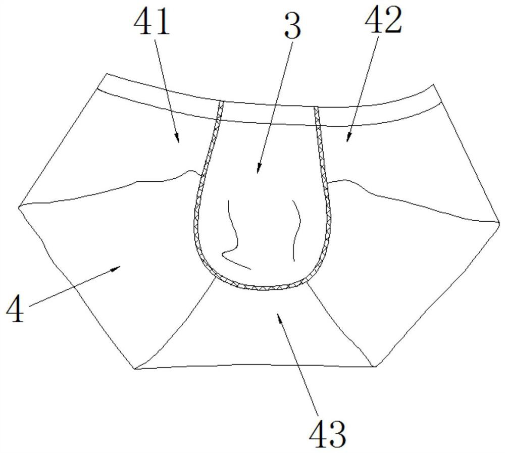 Crotch hot mold pressing process of men's underpants and men's underpants