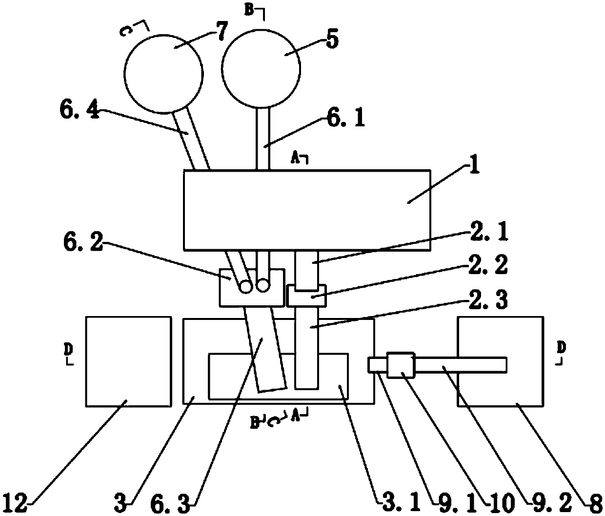 Vertical distribution hidden type stirring station for subway construction