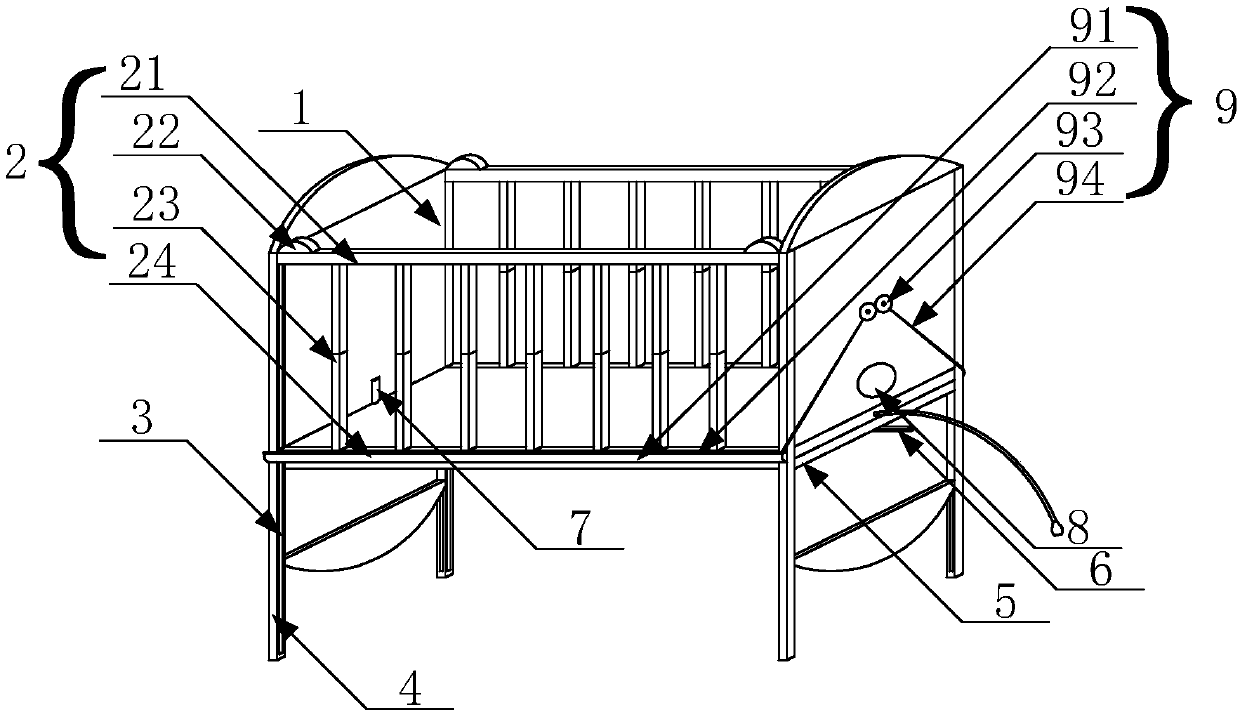 Anti-mosquito multifunctional crib with bridge guard