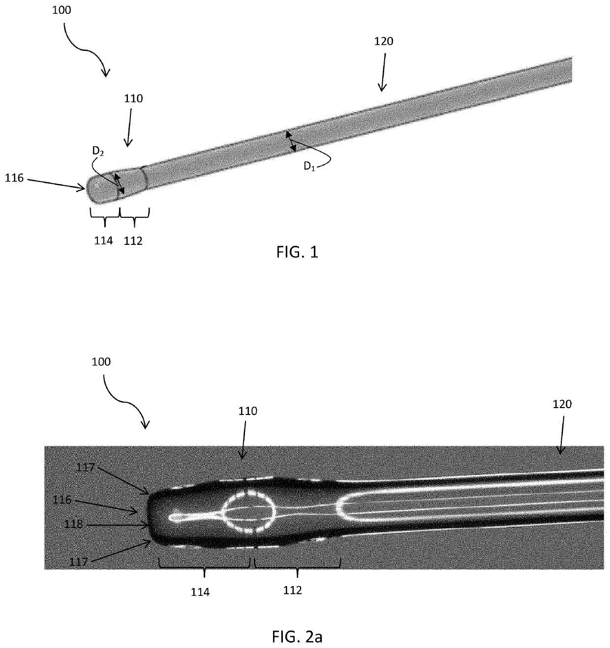 Optical fiber with modified distal end
