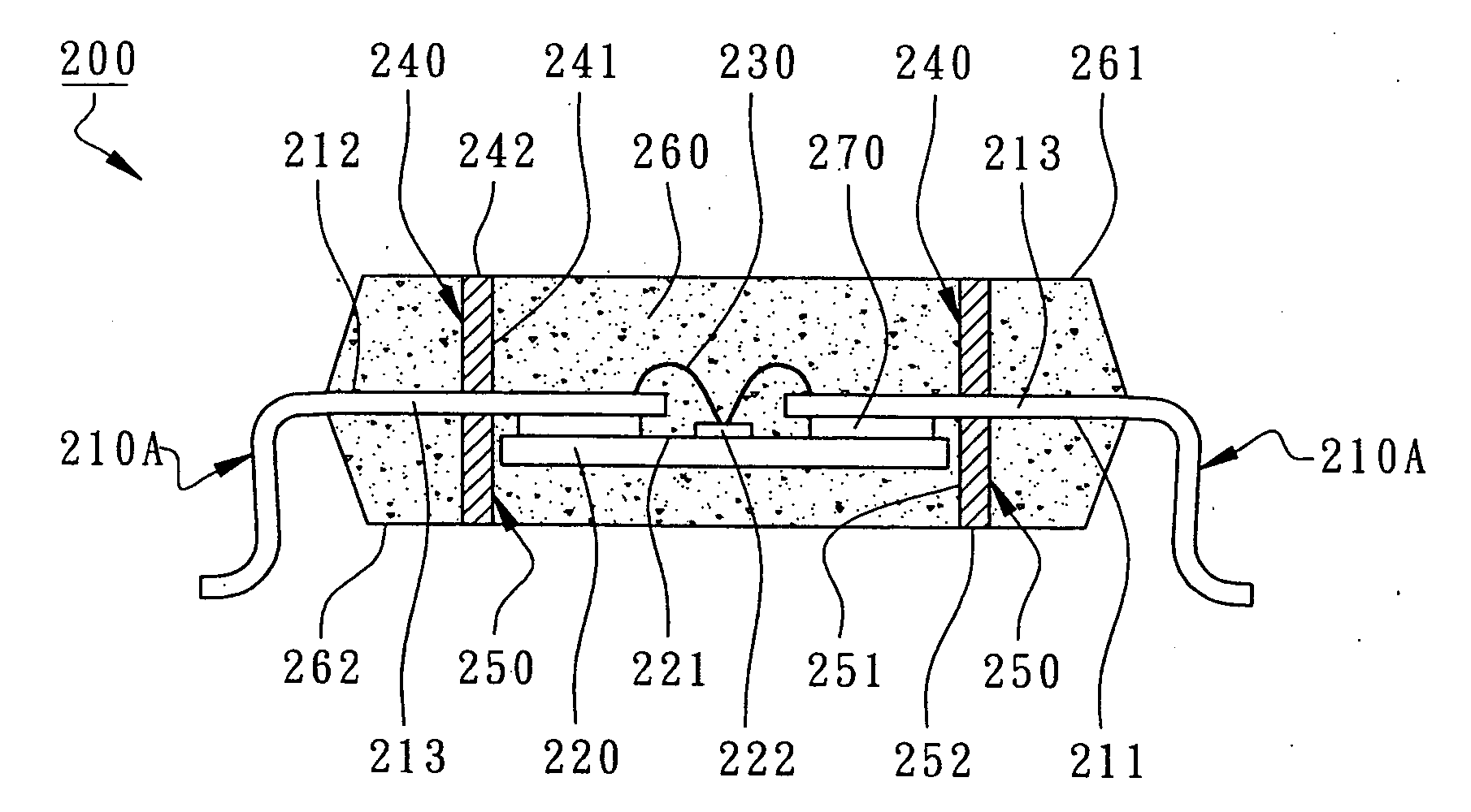 IC package keeping attachment level of leads on chip during molding process