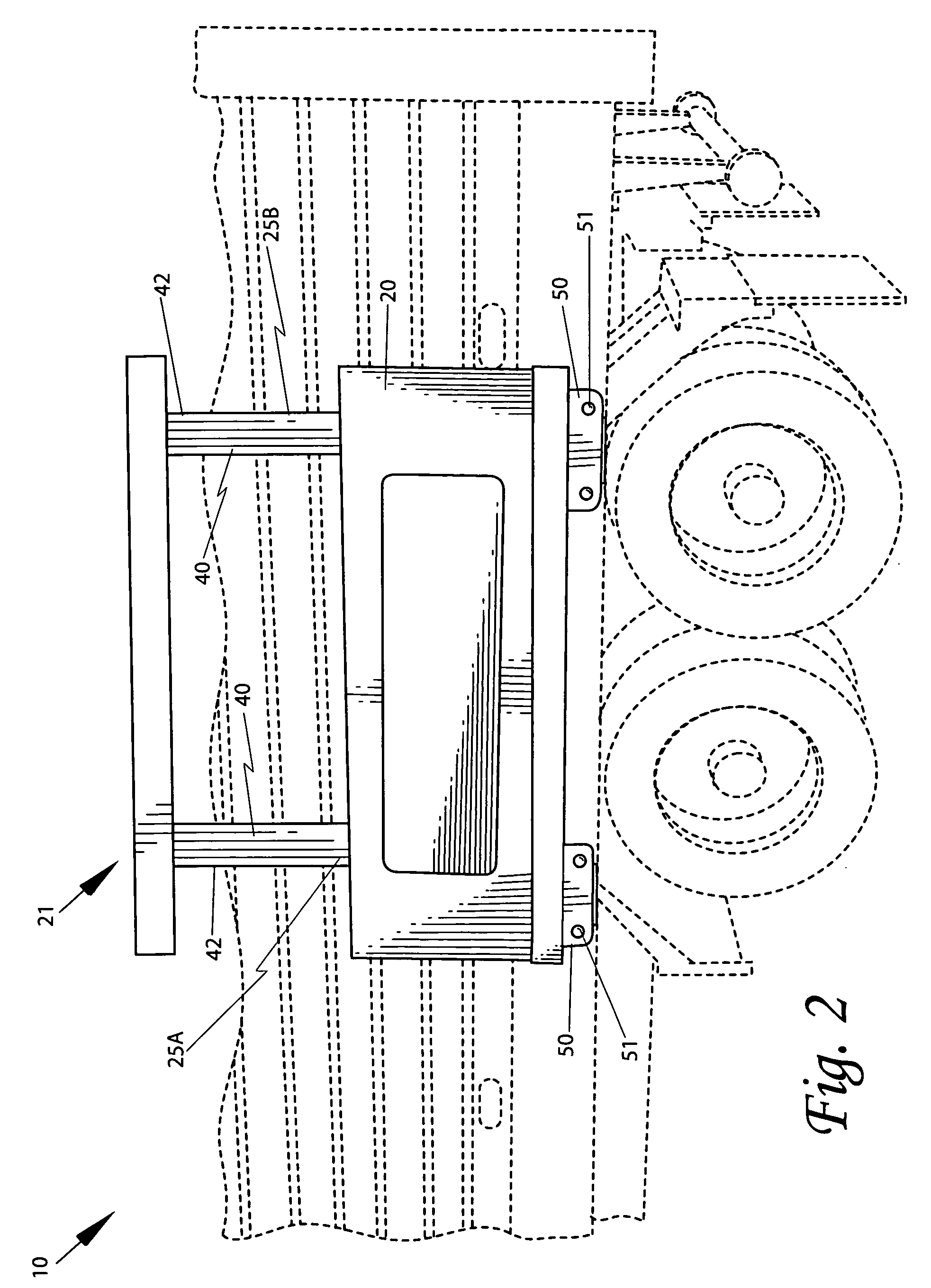 Retractable auxiliary mud flap device and associated method