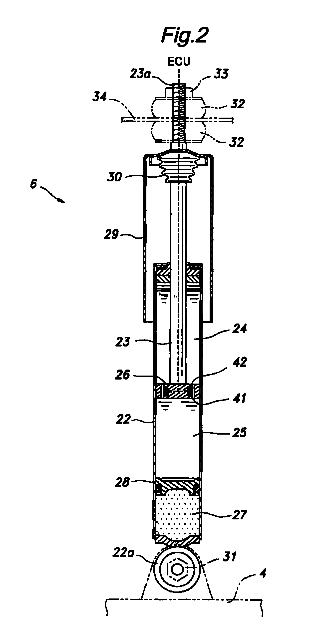 Control device for a wheel suspension system