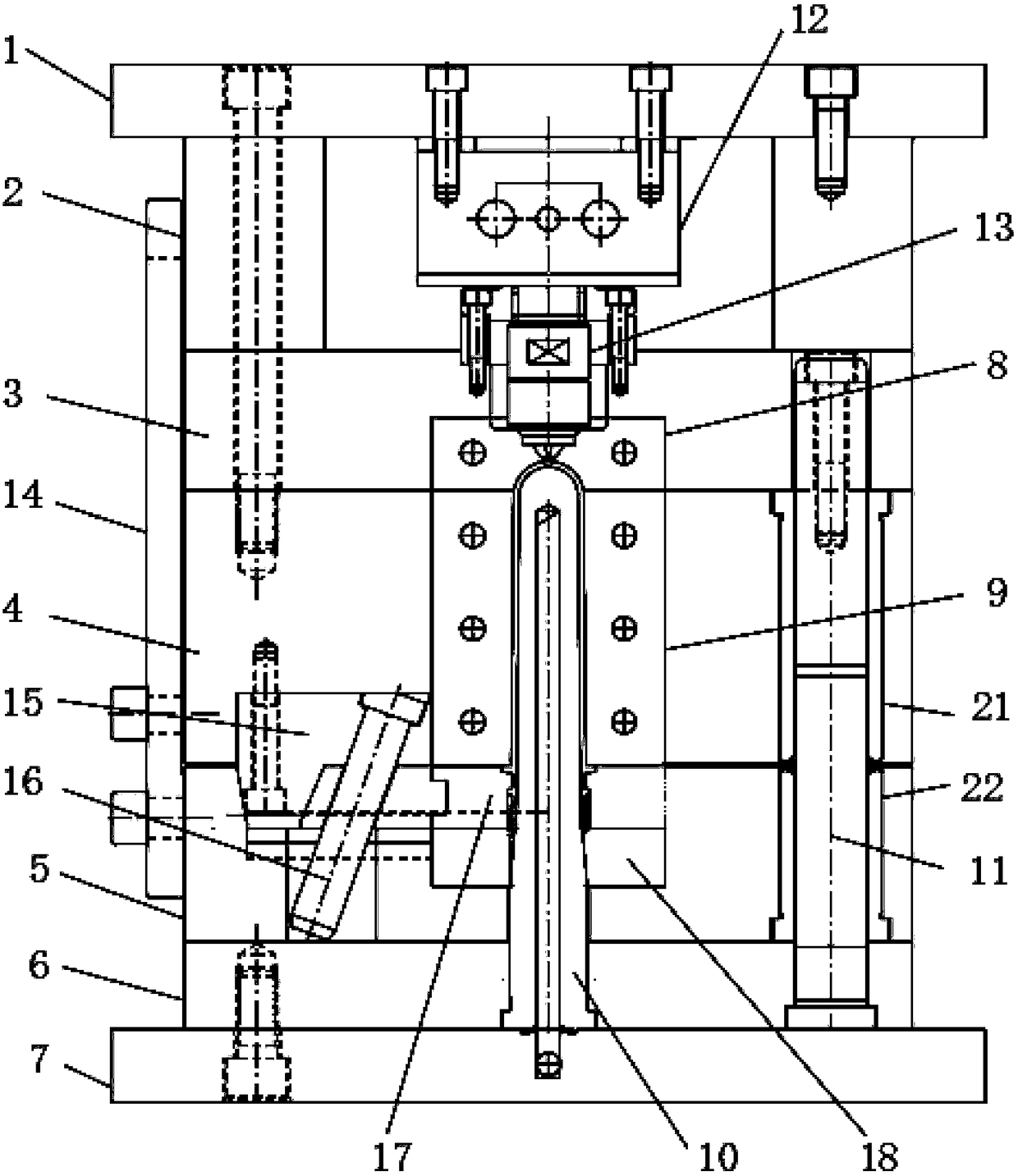 Injection molding equipment with hot nozzle twice ejection-free structure hot nozzle die