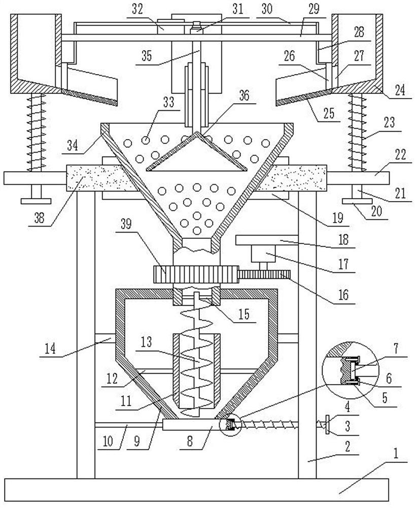 A kind of uniform mixing structure of tobacco leaves