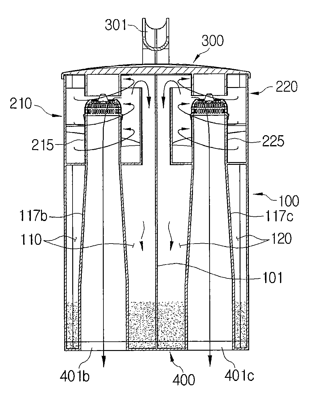 Cyclone dust-collecting apparatus for vacuum cleaner