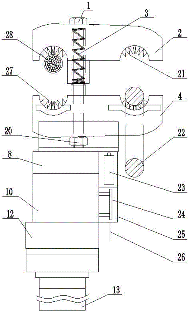 An intelligent puncture grounding fixture for insulated wires