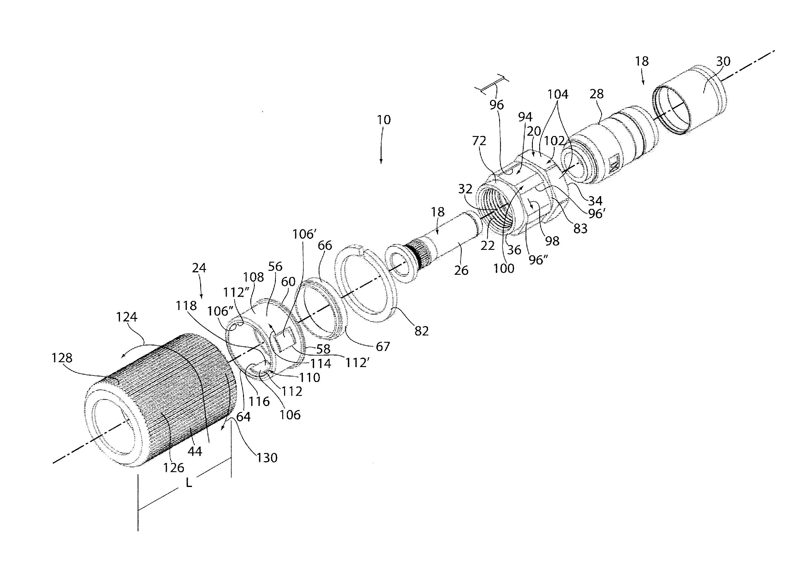 Method and assembly for connecting a coaxial cable end to a threaded port