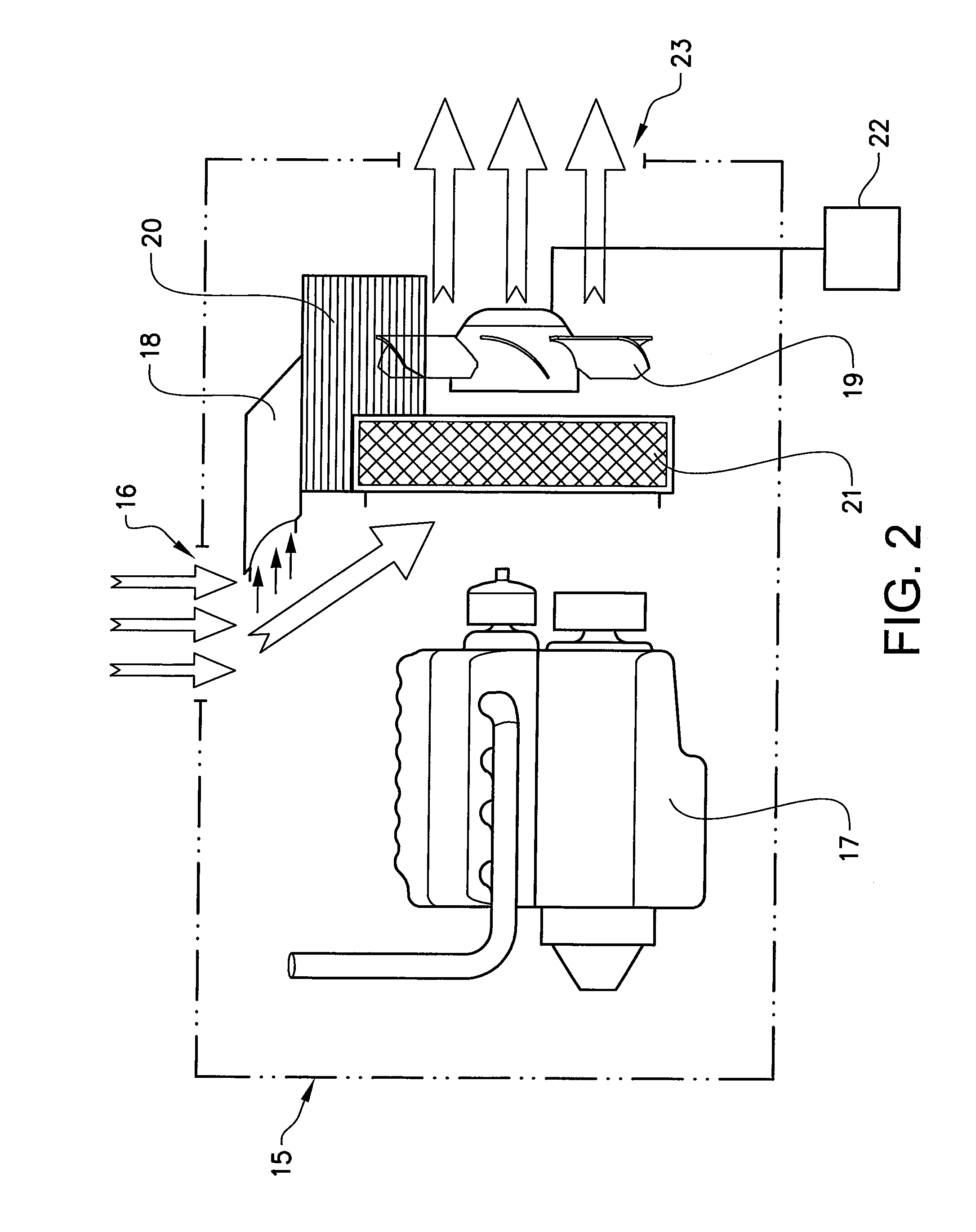 Arrangement and a method for controlling the temperature of air being fed to a vehicle engine