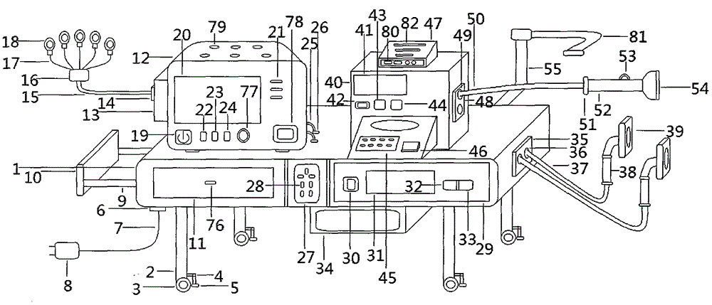 Integrated type caring and rescuing device for department of pediatrics