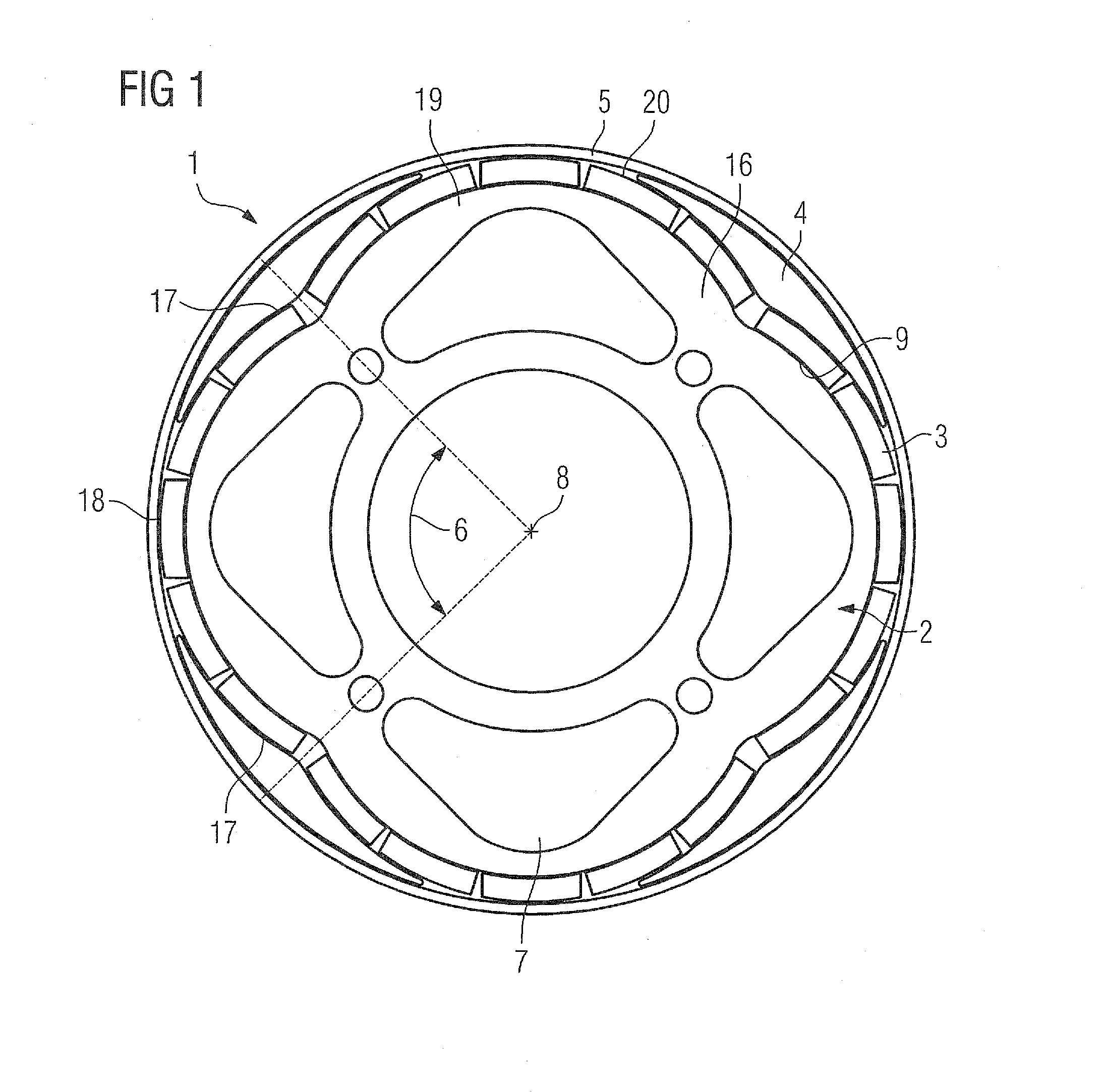 Rotor of a permanent magnet synchronous machine