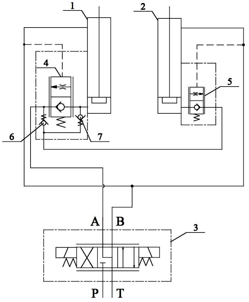 Double hydraulic cylinder synchronous control system and engineering machine applying control system
