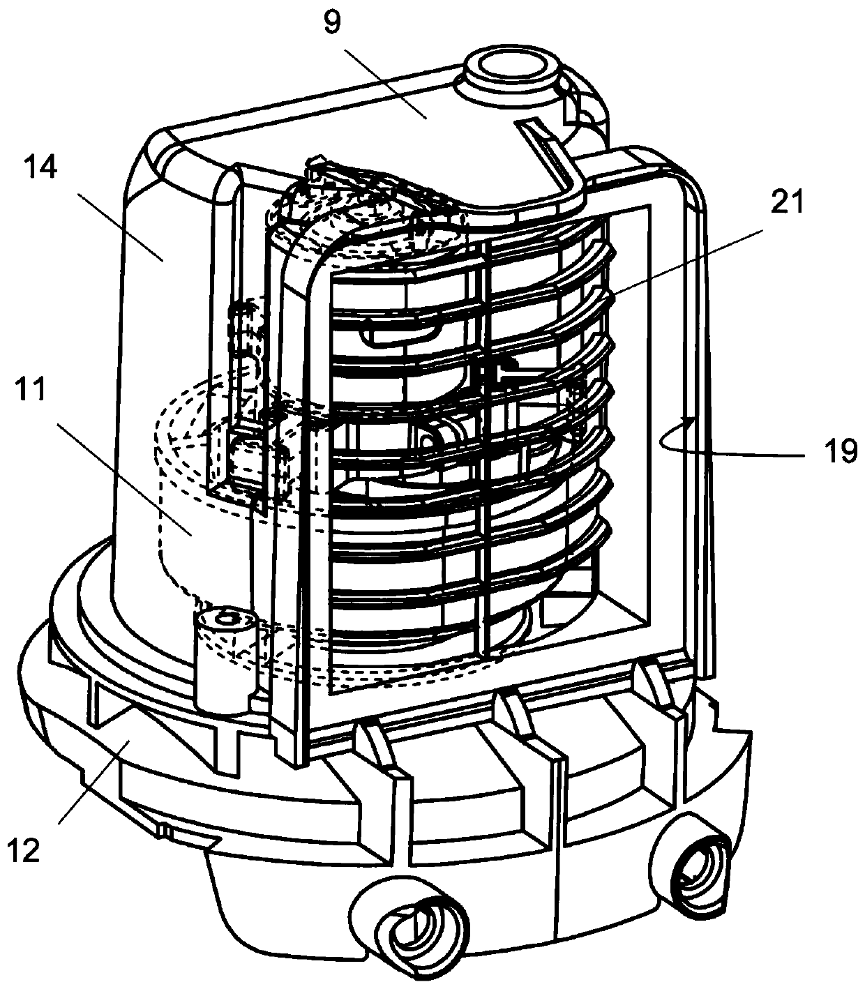 Suction device for household dust collector and household dust collector comprising same