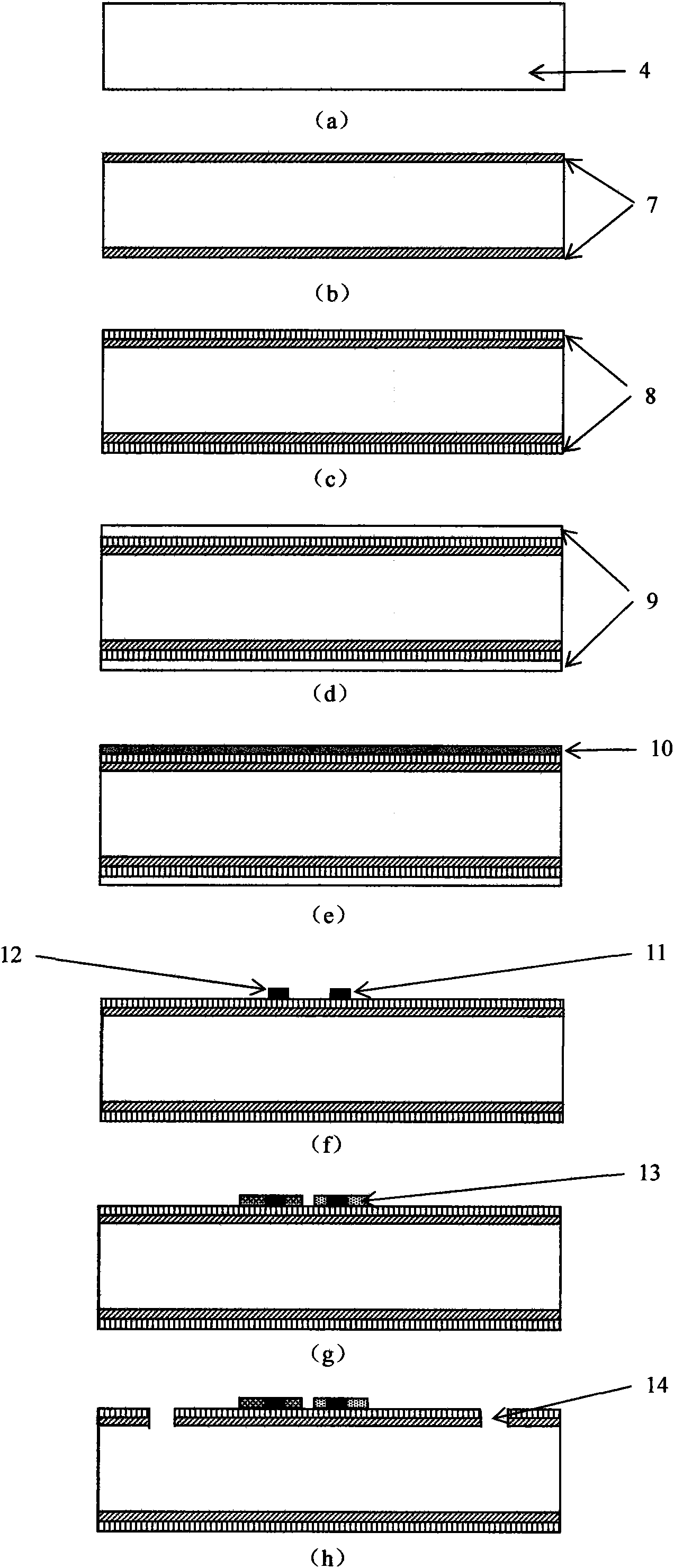 Resonant type infrared detector structure capable of isolating packaging stress and manufacturing method thereof