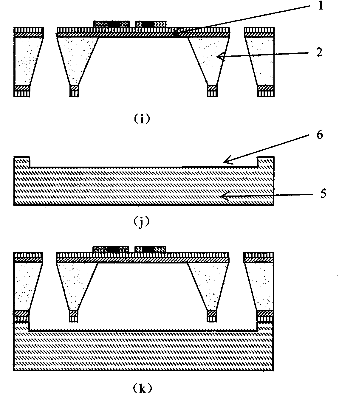 Resonant type infrared detector structure capable of isolating packaging stress and manufacturing method thereof