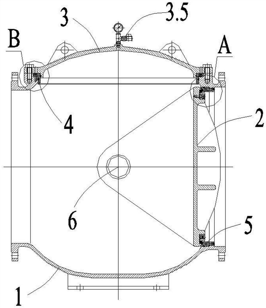 Semi-ball valve capable of being overhauled without cutting off water and overhauling method