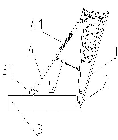 System and method for preventing boom from backward tilting and crane