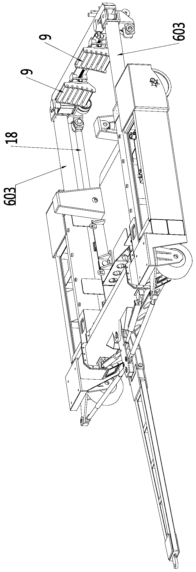 Rapid undercarriage moving equipment and using method