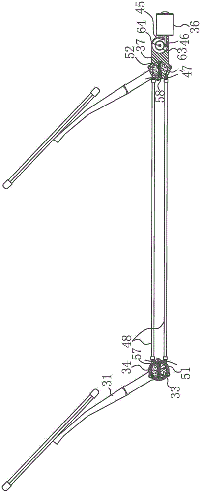 Hydraulic windscreen wiper driving mechanism provided with connecting rods and blades