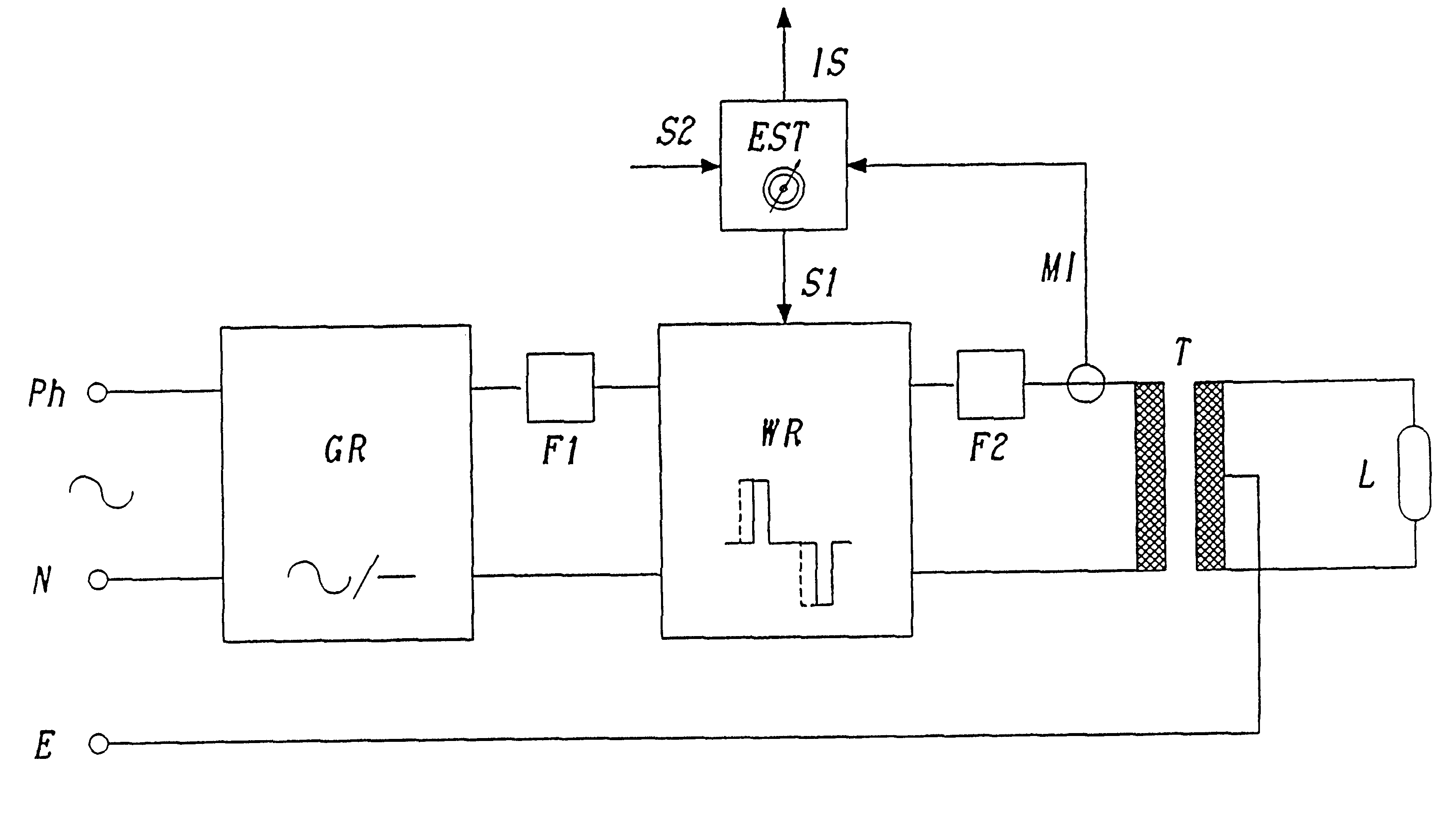 Supply circuit for a fluorescent tube installation