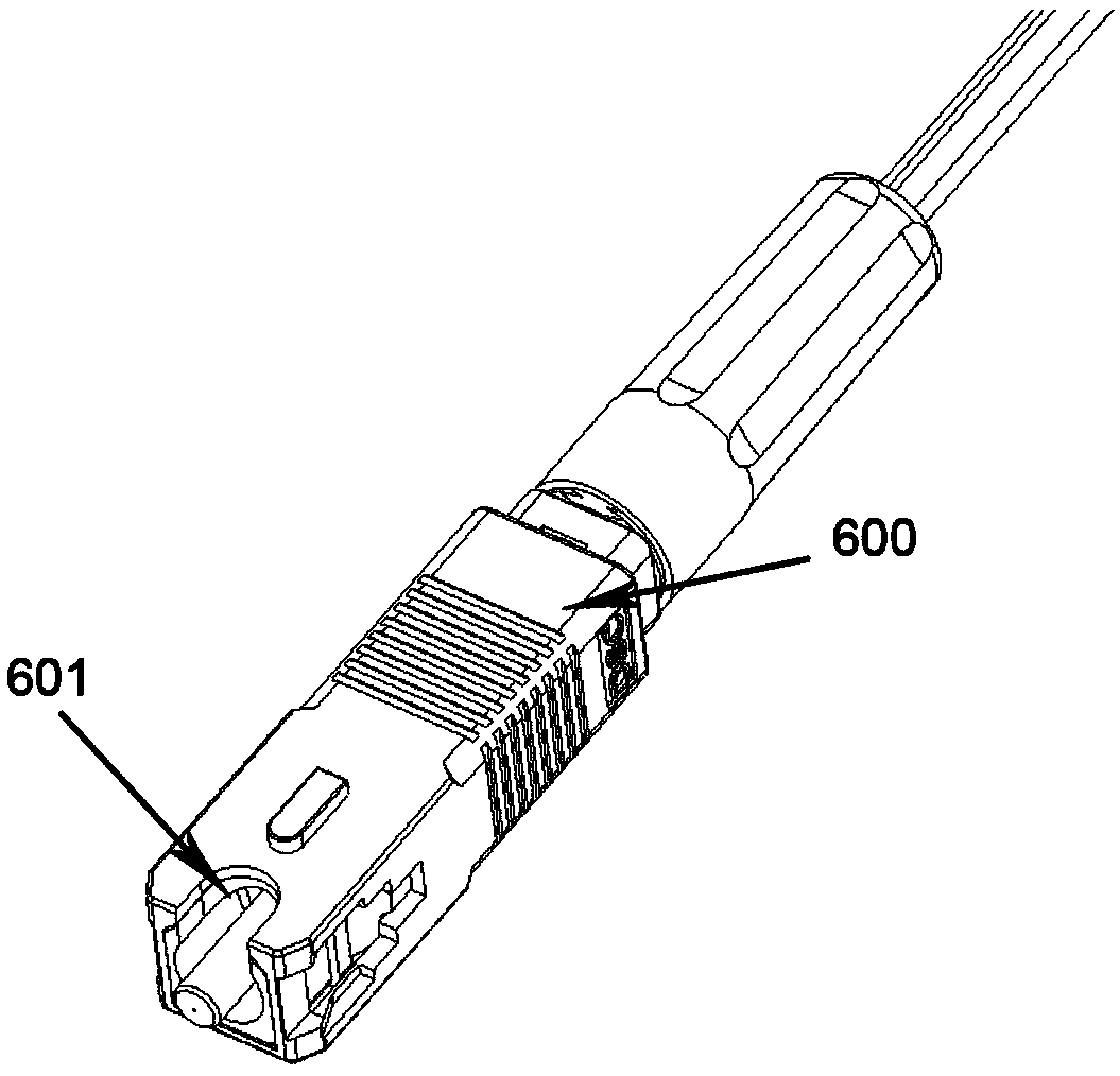 Detecting device for fiber line losses and fiber end surface losses