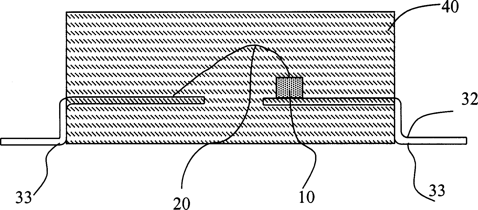 Package structure of surface adhesive light -emitting diode and its producing method