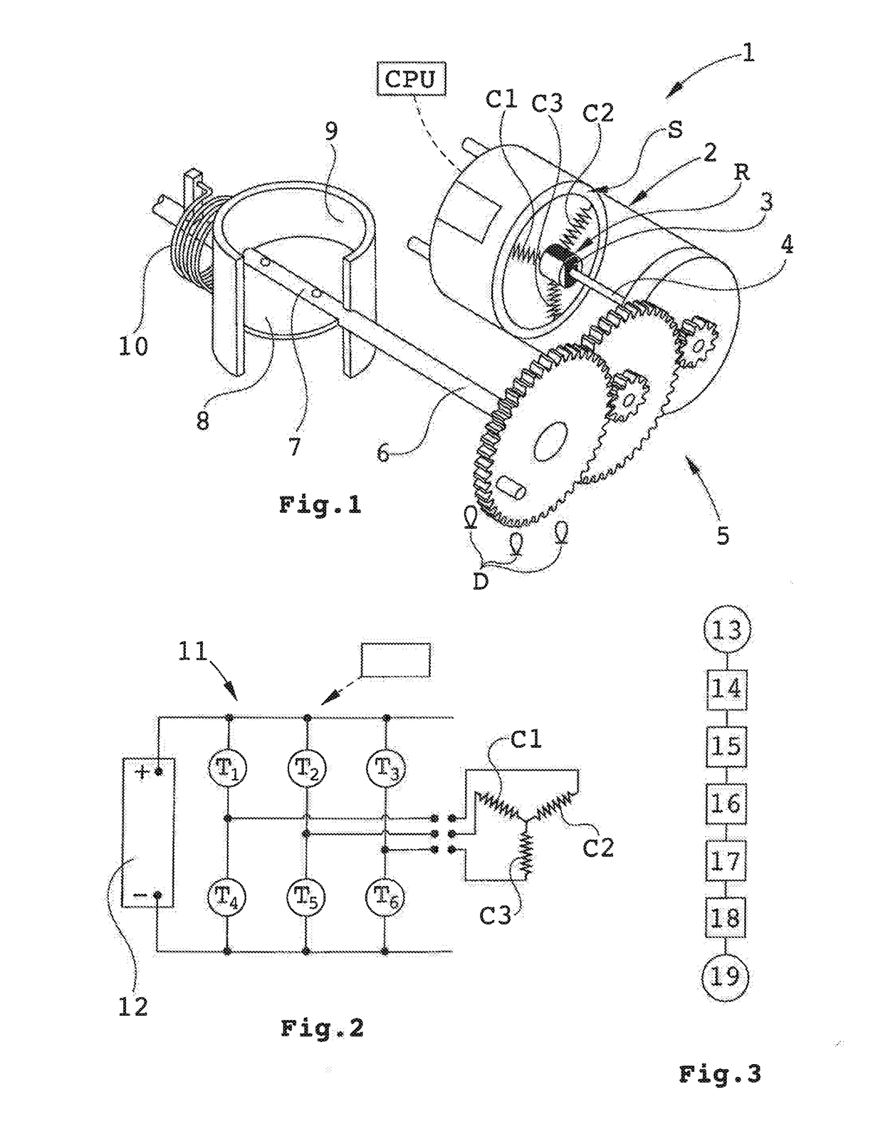 Spring return throttle actuator, method of control thereof and throttle assembly