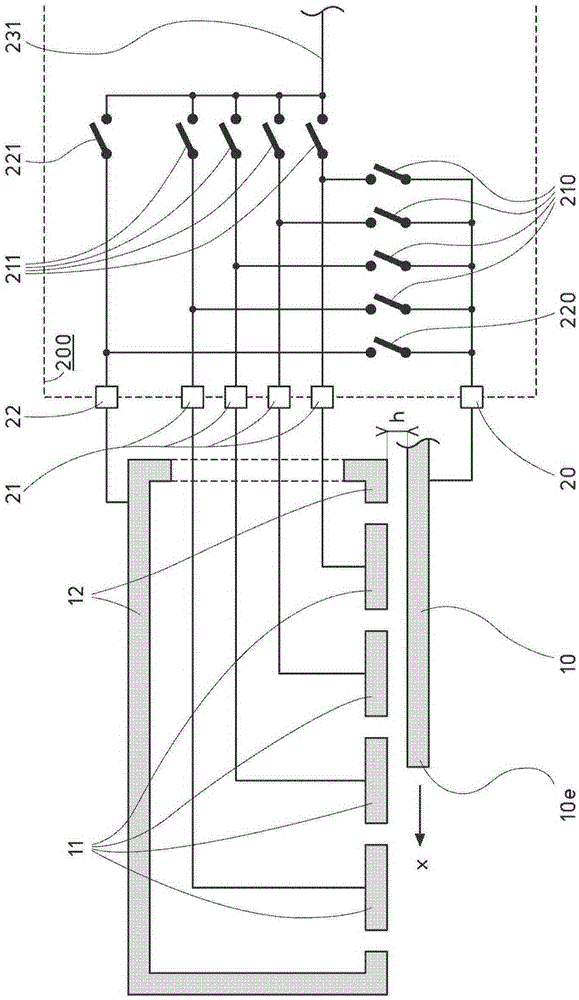 Position sensing device and method using self-capacitance