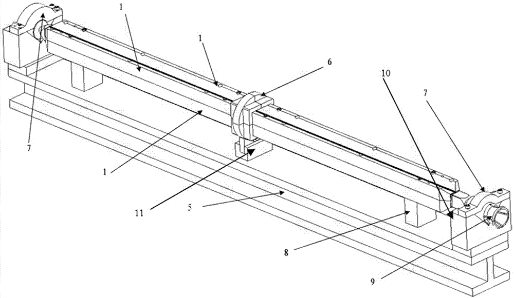 Device for assembling and welding irradiation monitoring pipe