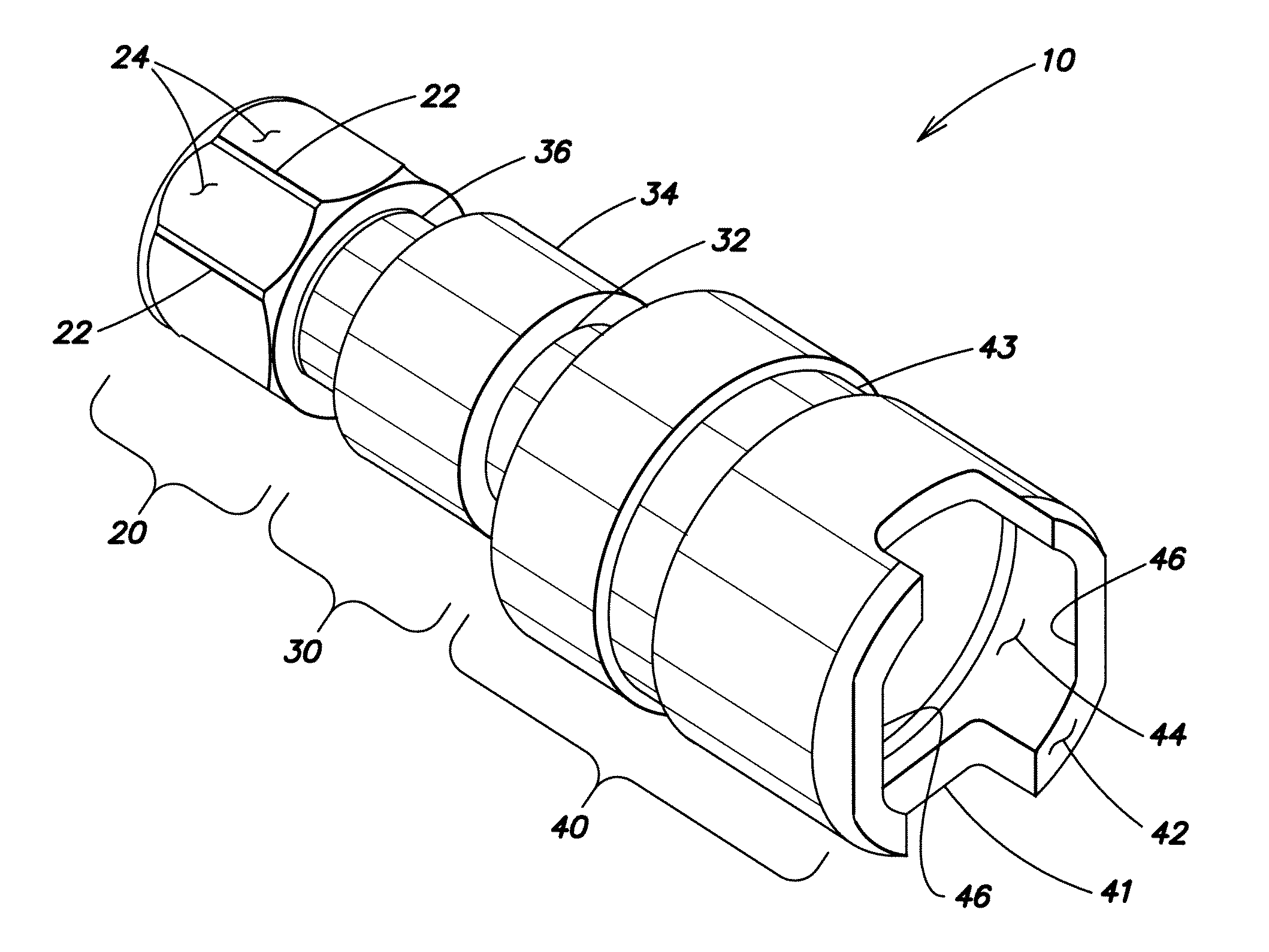 Adapter for transmitting a torque to the mounting part of a dental implant