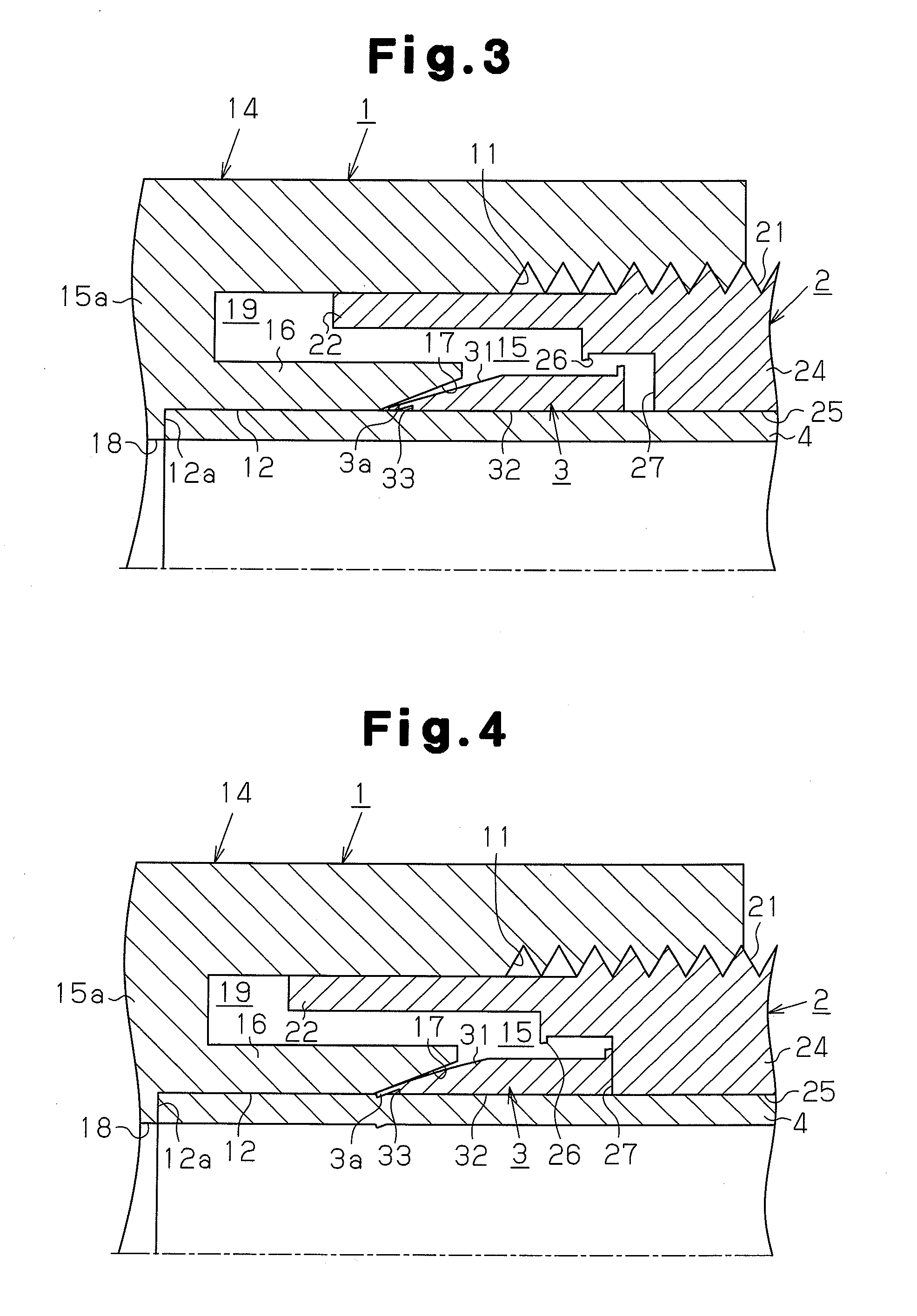 Bite-in type pipe joint, refrigerating apparatus, and water heating device