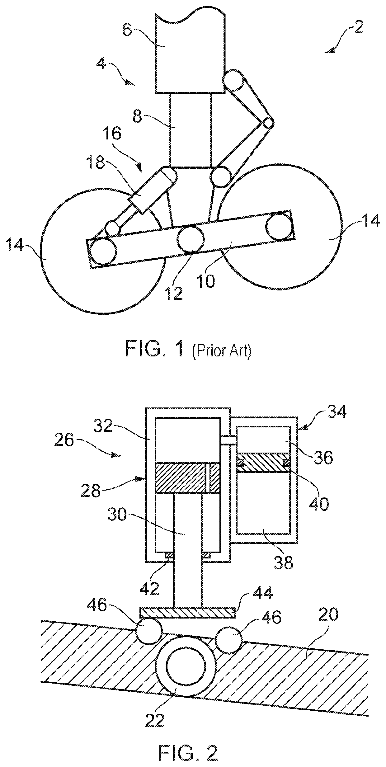 Aircraft landing gear and pitch trimmer assembly