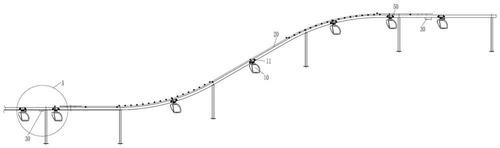 Large-angle climbing system based on micro-rail vehicle