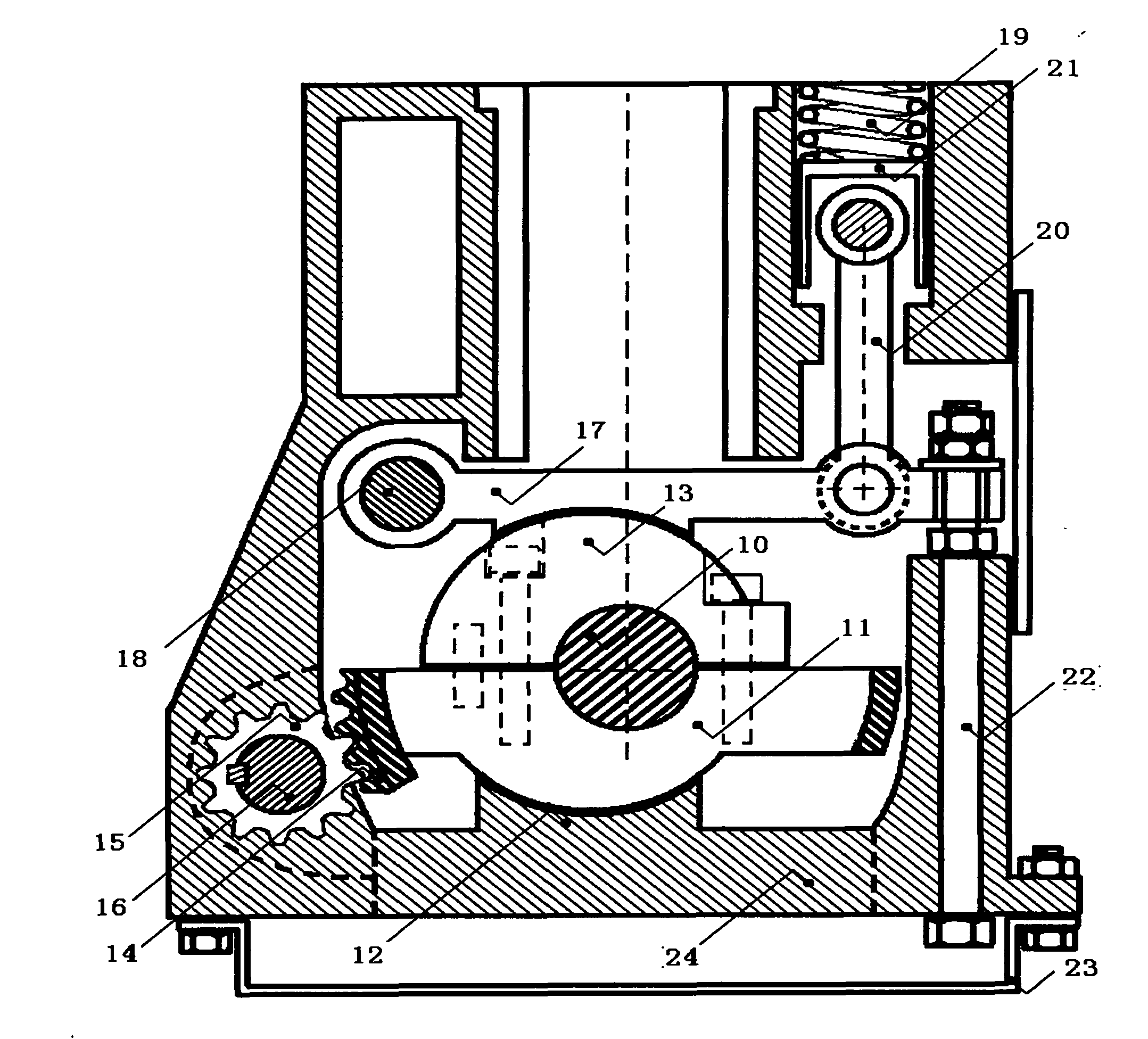 Continuously variable compression ratio engine and power output device thereof