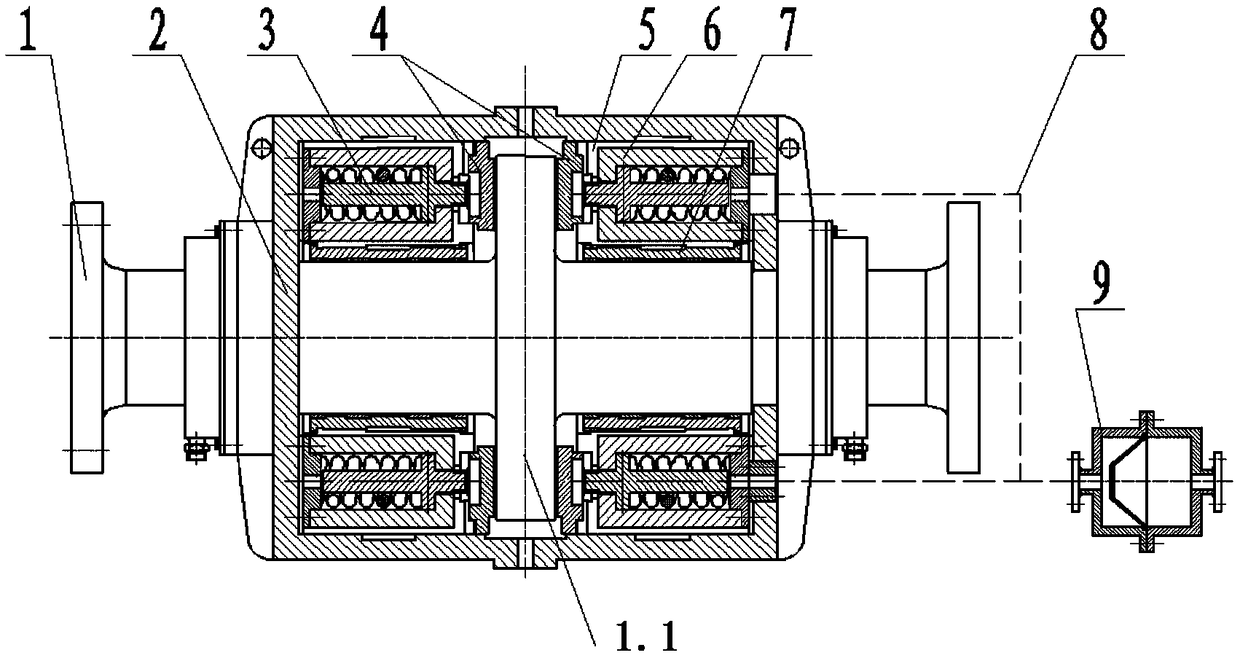 Damping thrust bearing with static water thrust self-balance function