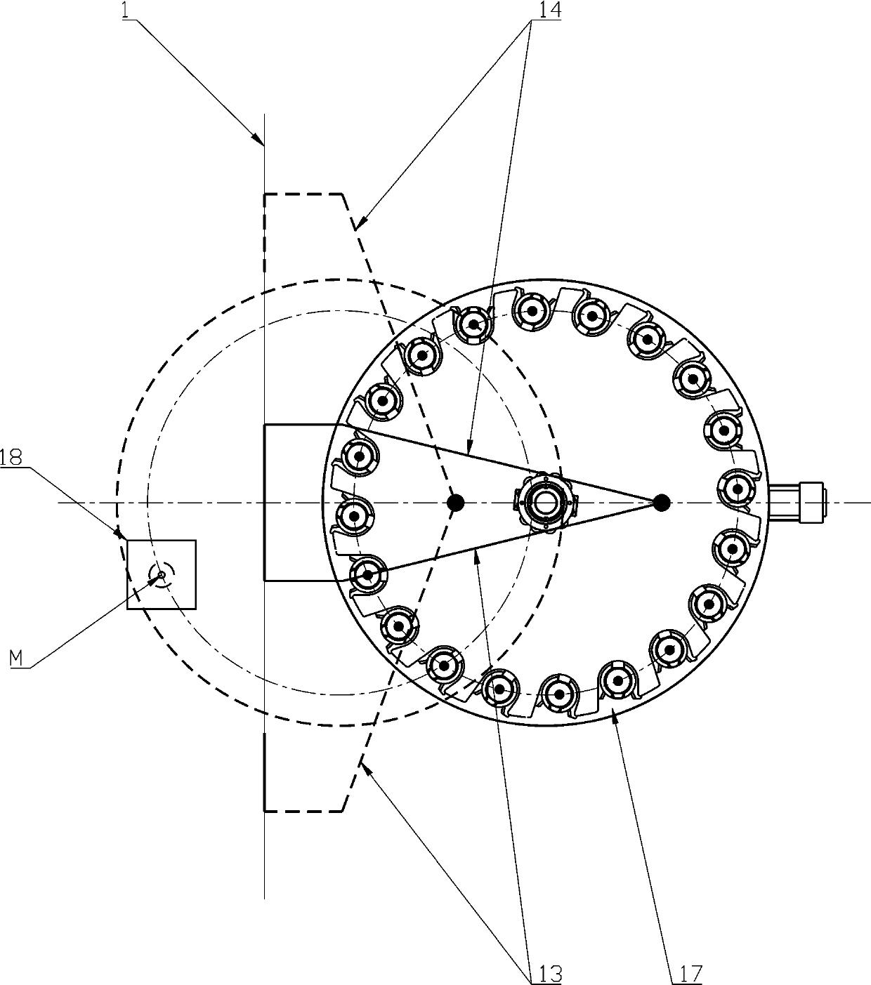 Protection device of bamboo hat type disc type tool magazine