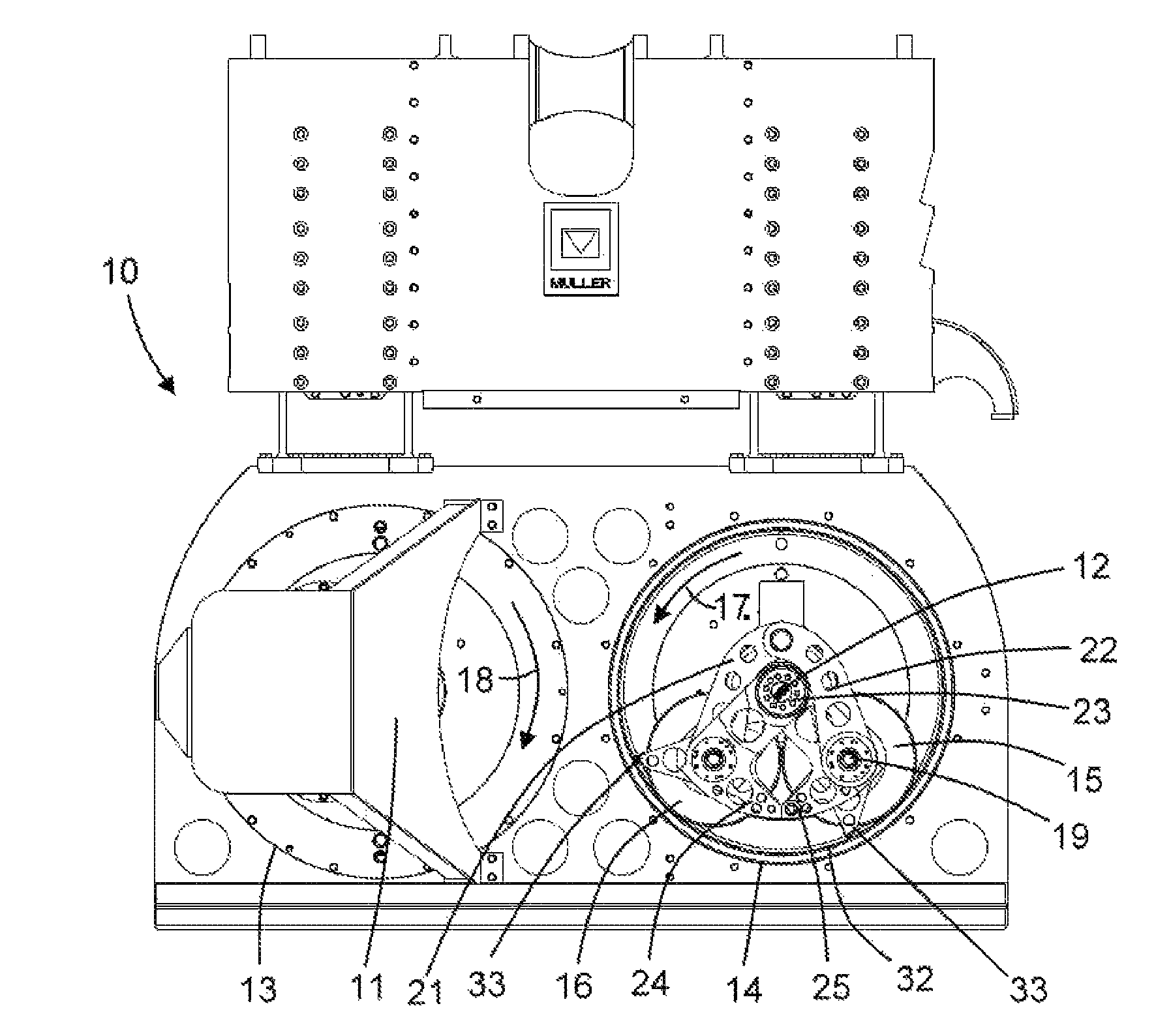 Device for producing vibrations