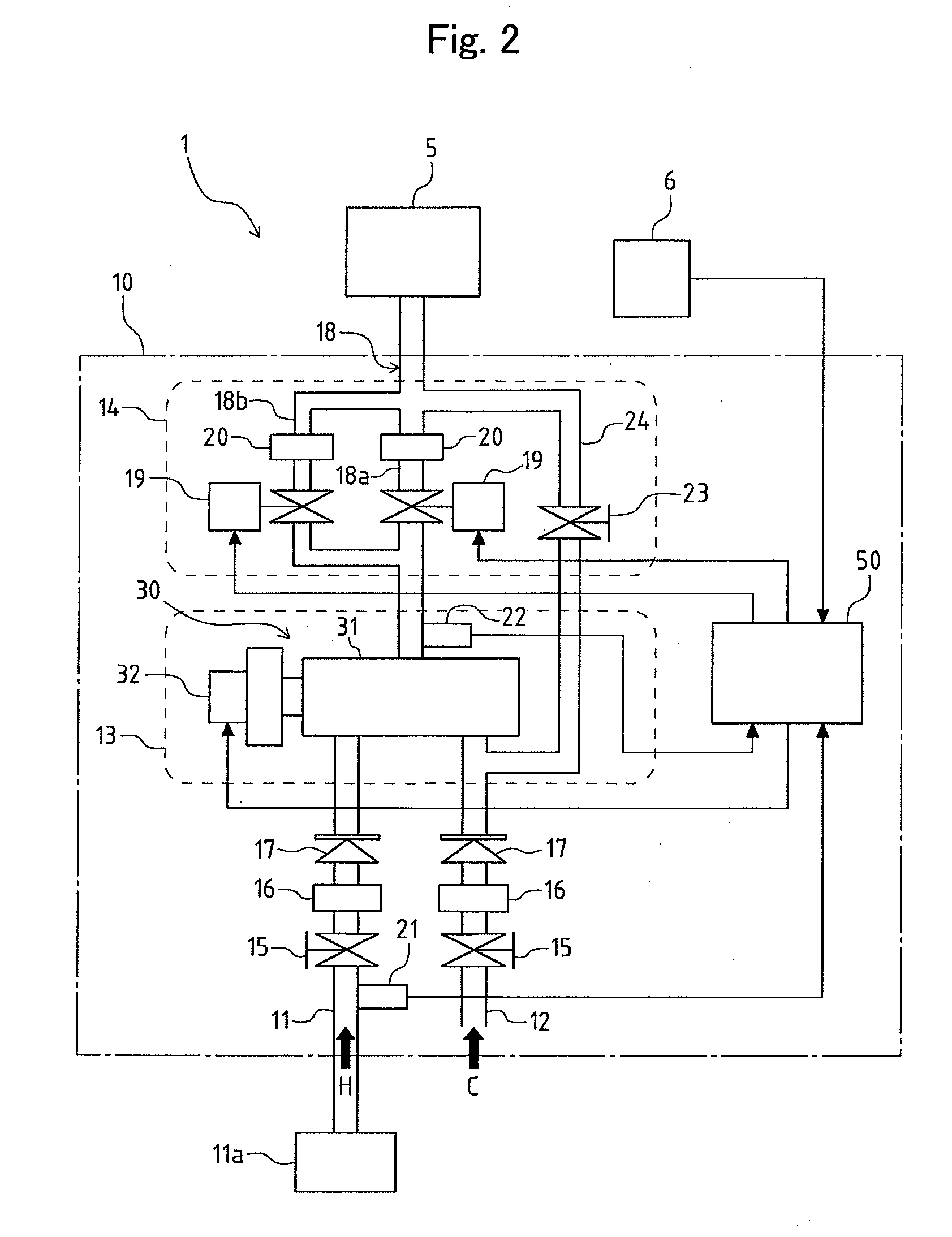 Water-and-hot-water mixing device