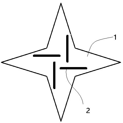 Four-pointed start-shaped fiber