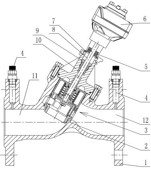 Adjustable flow dynamic balance valve