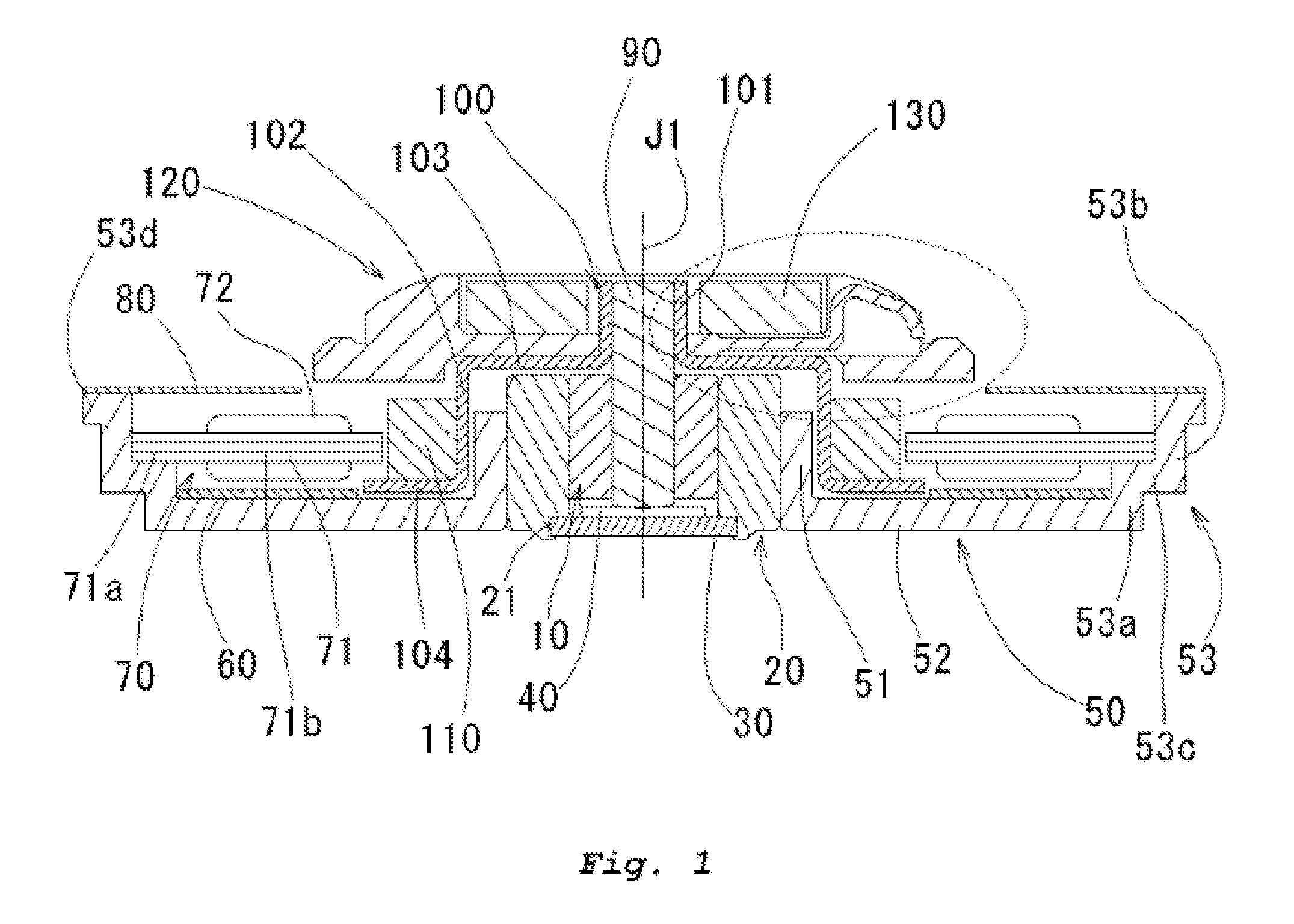 Disk drive device having a motor, and manufacturing method of the motor